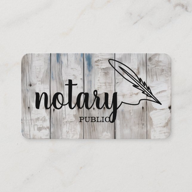 Notary Public Elegant Script Plain Business Card (Front)