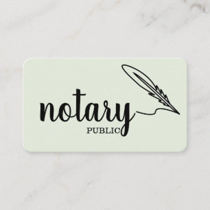 Notary Public Elegant Script Plain Business Card