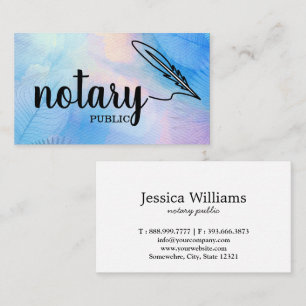 Notary Public Elegant Script Plain Business Card