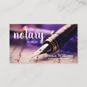Notary Public Elegant Script Plain Business Card