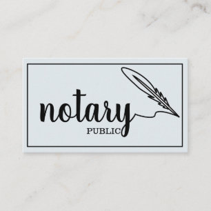 Notary Public Elegant Script Plain Business Card