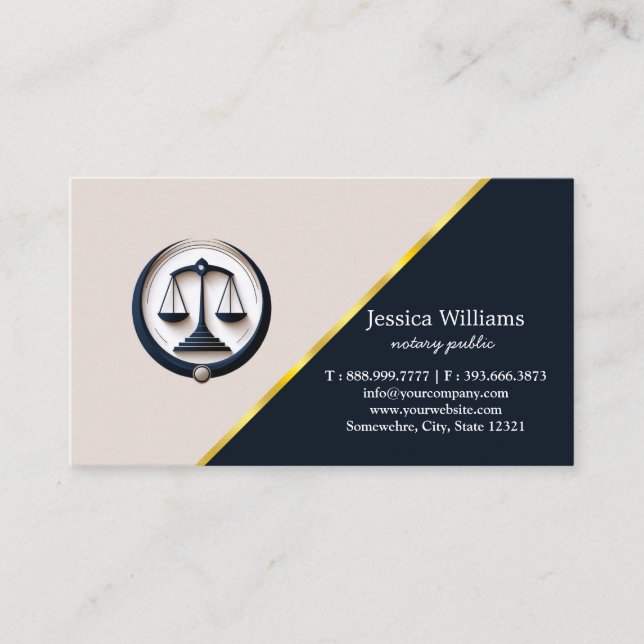 Notary Public Elegant Script Plain Business Card (Front)