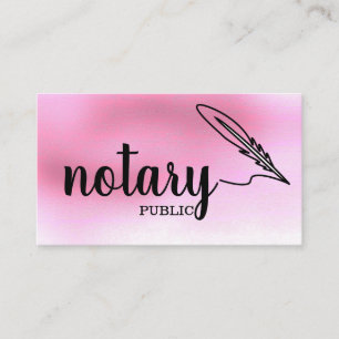 Notary Public Elegant Script Plain Business Card
