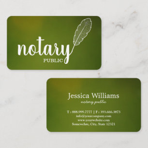 Notary Public Elegant Script Plain Business Card