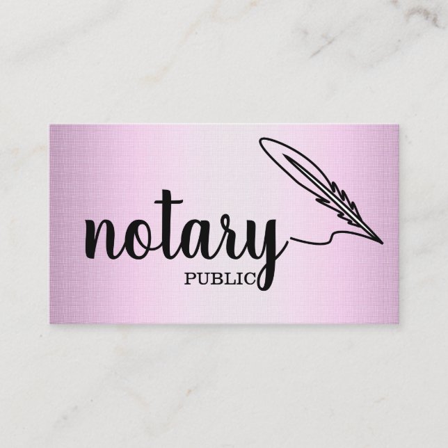 Notary Public Elegant Script Plain Business Card (Front)