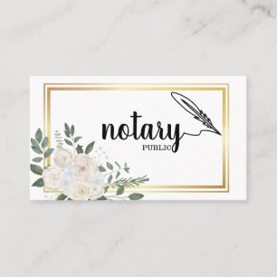 Notary Public Elegant Script Plain Business Card