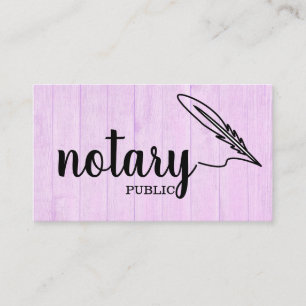 Notary Public Elegant Script Plain Business Card