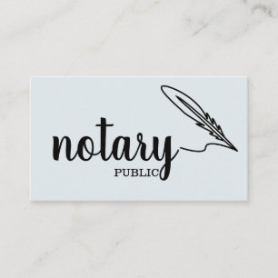 Notary Public Elegant Script Plain Business Card