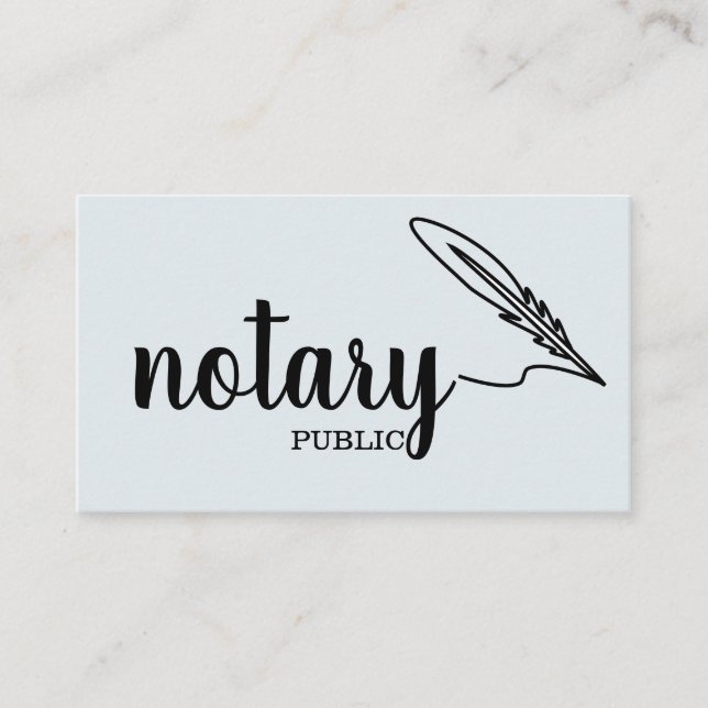 Notary Public Elegant Script Plain Business Card (Front)