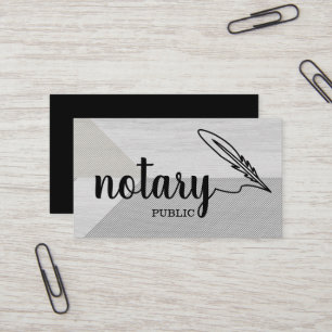 Notary Public Elegant Script Plain Business Card