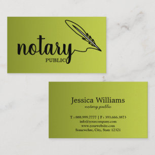 Notary Public Elegant Script Plain Business Card