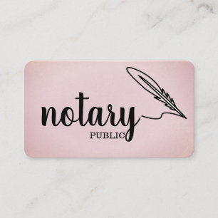 Notary Public Elegant Script Plain Business Card