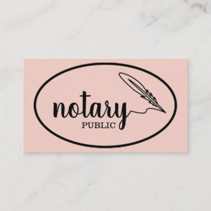 Notary Public Elegant Script Plain Business Card