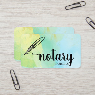 Notary Public Elegant Script Plain Business Card