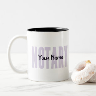 Notary Public Faded Purple Big Font Customised Two-Tone Coffee Mug