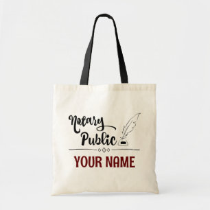 Notary Public Feather Quill Your Name Customised Tote Bag