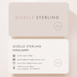 Notary Public Feminine Professional Business Card