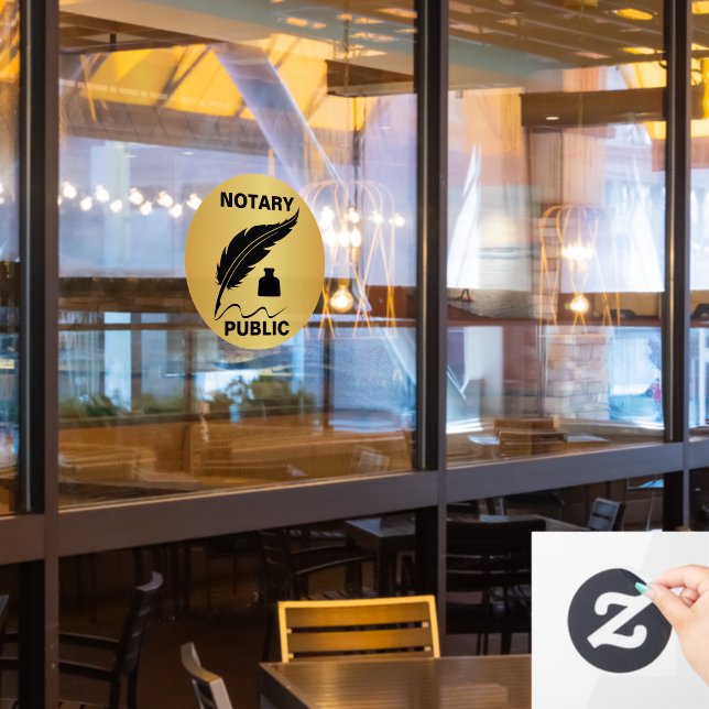 Notary Public Gold Black Ink Front (Restaurant Window)