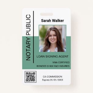 Notary Public ID photo office worker mint ID Badge