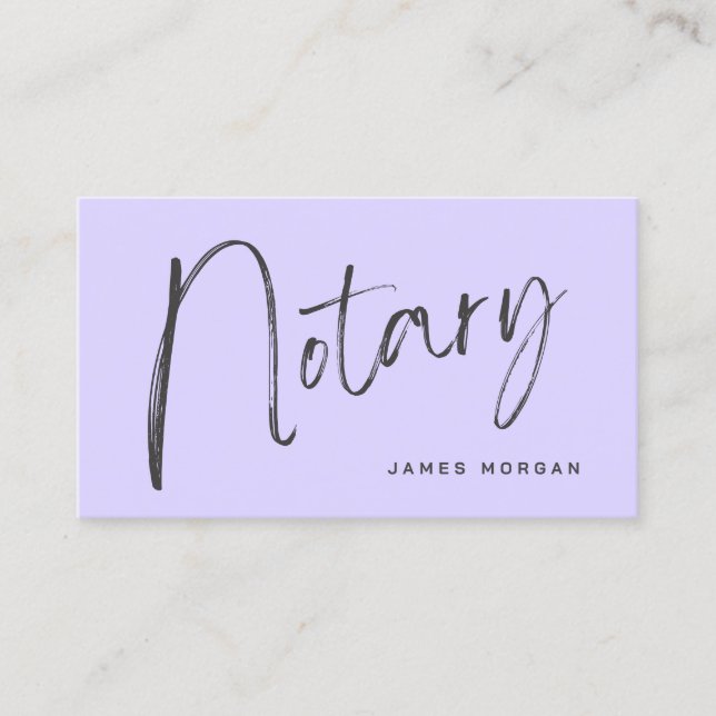 Notary Public lilac Business Card (Front)