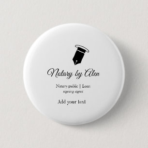 Notary public Loan signing agent add name address  6 Cm Round Badge