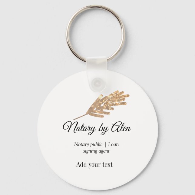 Notary public Loan signing agent add name address  Key Ring (Front)
