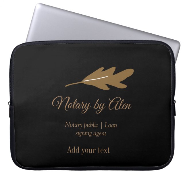 Notary public Loan signing agent add name address Laptop Sleeve (Front)