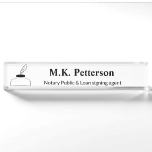 notary public loan signing agent add name address  nameplate