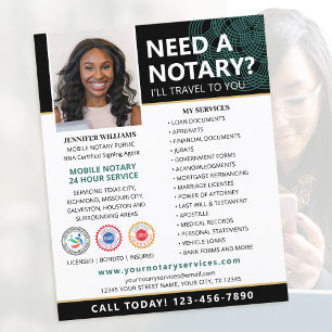 Notary Public Loan Signing Agent Black Editable Flyer