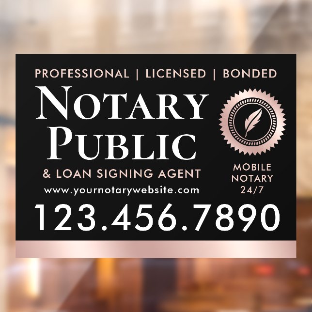 Notary Public Loan Signing Agent Black Rose Gold (Sheet 2)