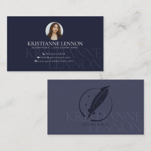 Notary Public - Loan Signing Agent - Blue Photo Business Card
