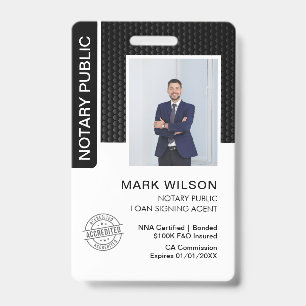 Notary Public Loan Signing Agent ID Badge