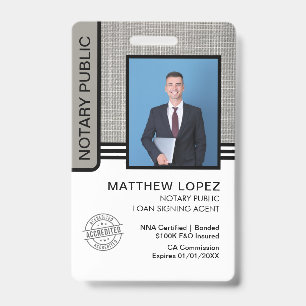 Notary Public Loan Signing Agent ID Badge