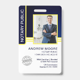 Notary Public Loan Signing Agent ID Badge