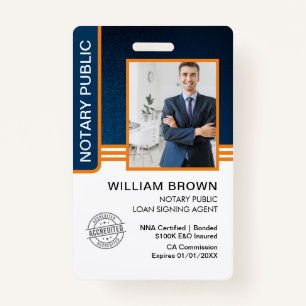 Notary Public Loan Signing Agent ID ID Badge