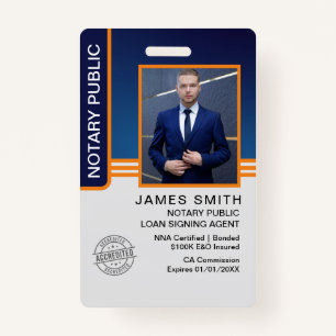 Notary Public Loan Signing Agent ID ID Badge