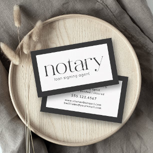 Notary Public Loan Signing Agent Modern Minimal Business Card