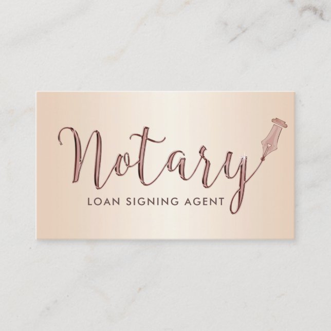 Notary Public Loan Signing Agent Modern Pearl Business Card (Front)