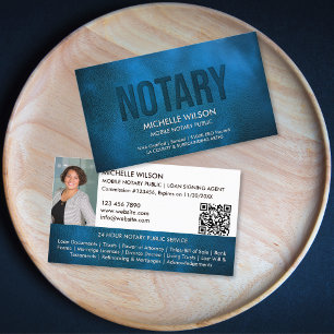  Notary Public Loan Signing Agent Photo QR Code Business Card