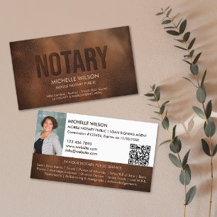 Notary Public Loan Signing Agent Photo QR Code Business Card