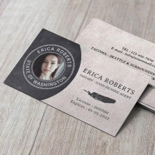 Notary Public Loan Signing Agent Vintage Photo Business Card