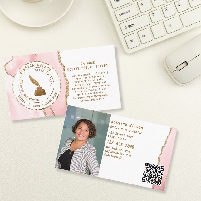 Notary Public Loan Signing Photo Flyer QR Code Business Card (Creator Uploaded)