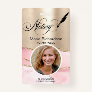 Notary public Loan Signing Photo Name Badge ID Badge