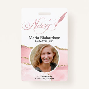 Notary public Loan Signing Photo Name Badge ID Badge