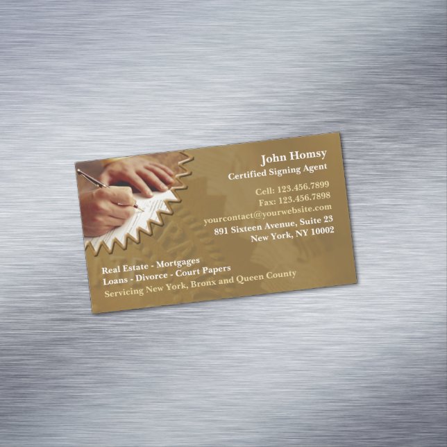 Notary Public Magnetic Business Card (In Situ)