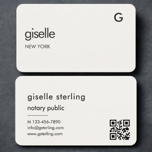 Notary Public Neutral QR Code Business Card