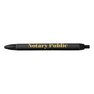 Notary Public Phone Number Black and Gold Ink Pen