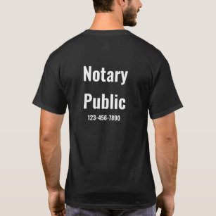 Notary Public Phone Number Black White Template T-Shirt