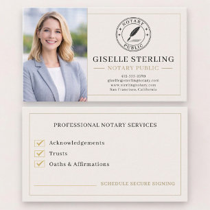 Notary Public Photo Professional Business Card