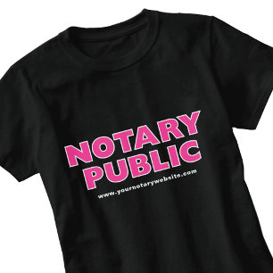 Notary Public Pink Black Editable Website T-Shirt